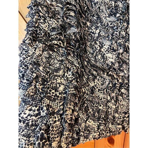MICHAEL KORS Animal Print Silk Ruffled Zipper Skirt Size 12 Nwt Retail $250 (359 - Picture 2 of 6